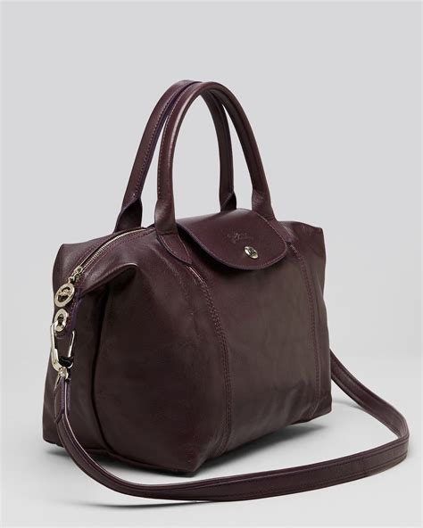 longchamp brown leather shoulder bag.